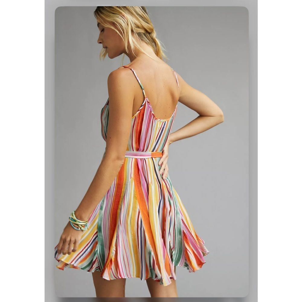 Anthropologie x Velvet by Graham & Spencer Striped Mini Dress Size Large - Picture 3 of 3